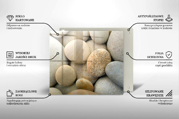 Skärbräda av glas Ovalt stenmönster