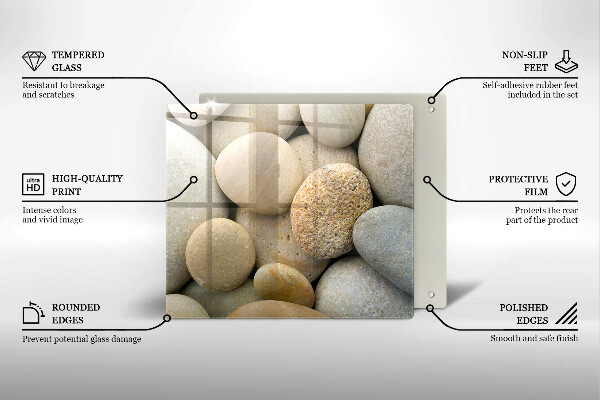 Skärbräda av glas Ovalt stenmönster