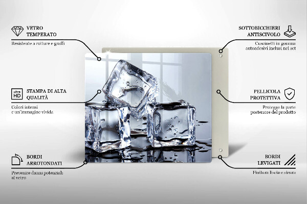 Skärbräda av glas Isbitar