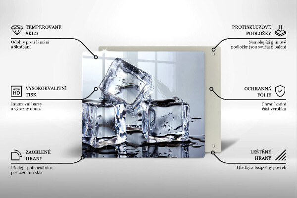 Skärbräda av glas Isbitar