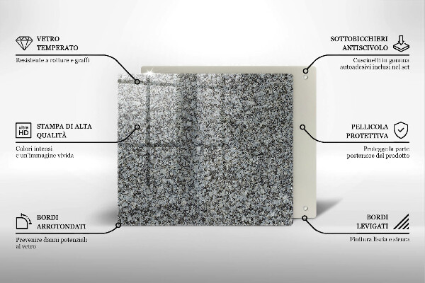 Skärbräda av glas Sten textur