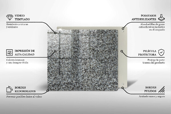 Skärbräda av glas Sten textur