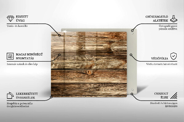 Skärbräda av glas Trä planka textur