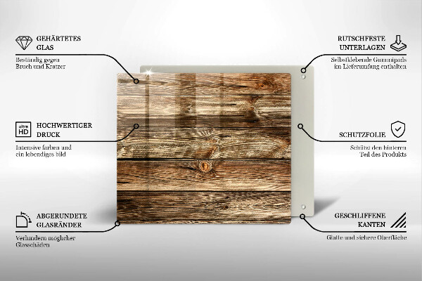 Skärbräda av glas Trä planka textur