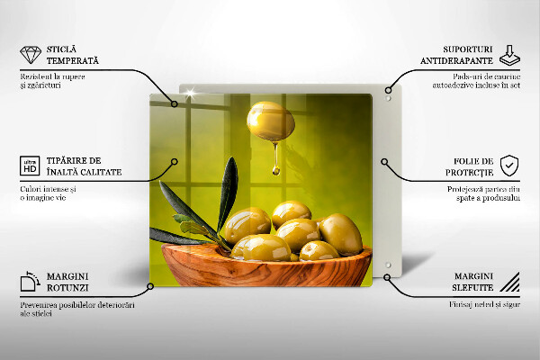 Skärbräda av glas Smakfulla oliver