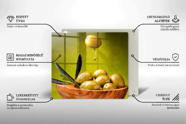 Skärbräda av glas Smakfulla oliver