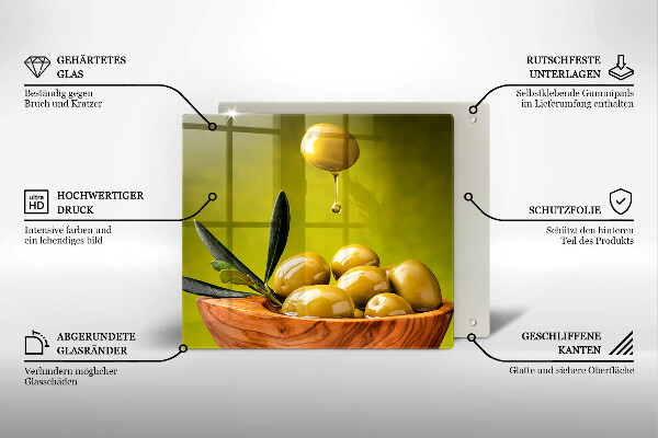 Skärbräda av glas Smakfulla oliver