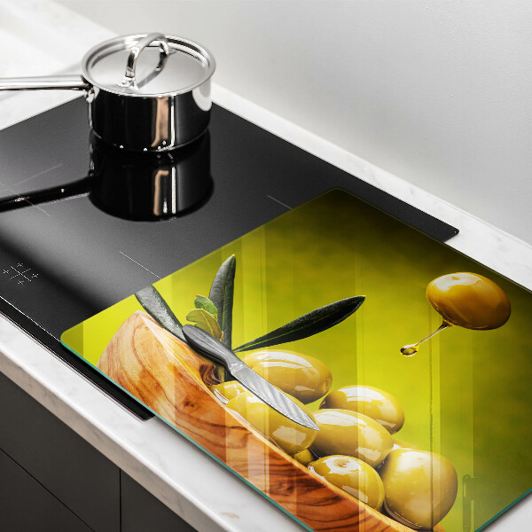 Skärbräda av glas Smakfulla oliver