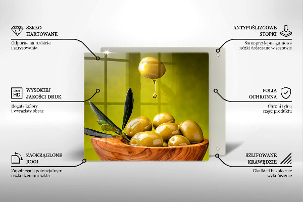 Skärbräda av glas Smakfulla oliver
