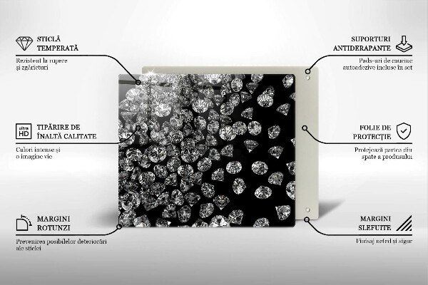Skärbräda av glas Briljanta diamanter