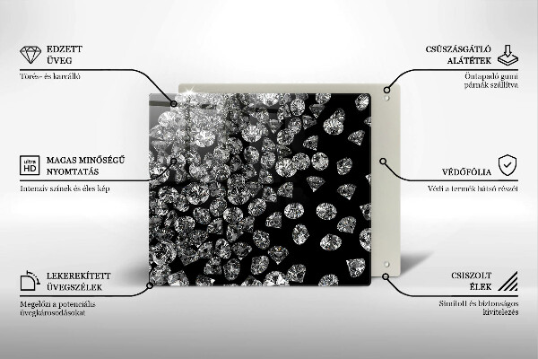 Skärbräda av glas Briljanta diamanter