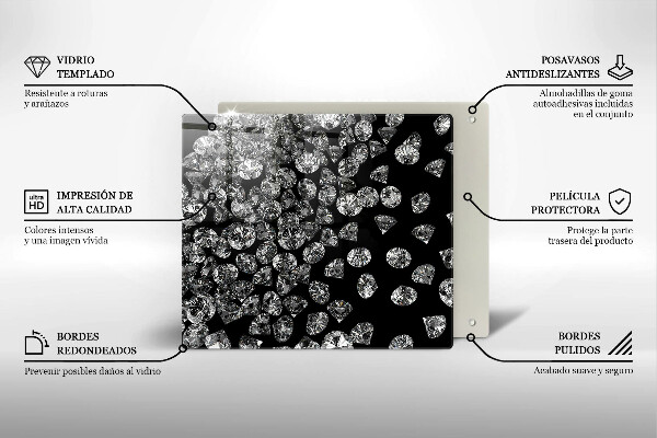 Skärbräda av glas Briljanta diamanter