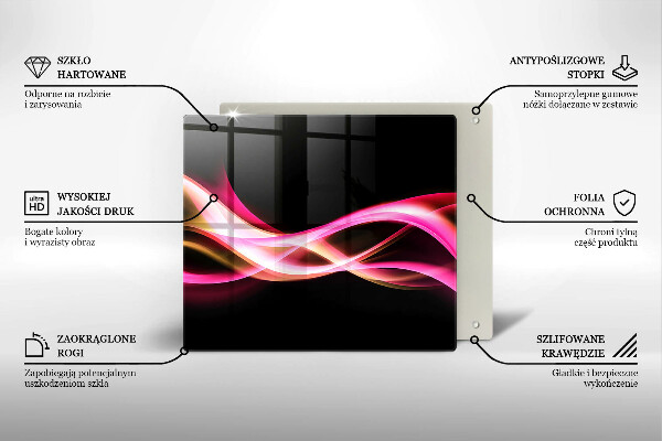 Skärbräda av glas Abstrakt neon rök