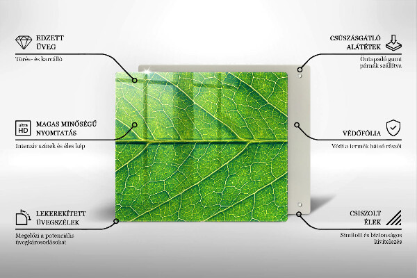 Skärbräda av glas Blad vener natur