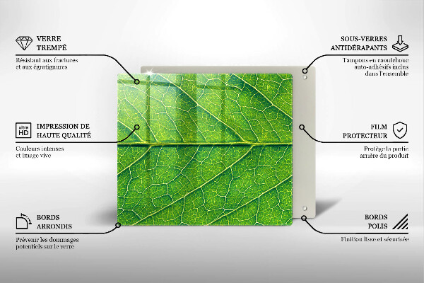 Skärbräda av glas Blad vener natur