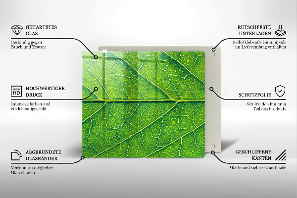 Skärbräda av glas Blad vener natur