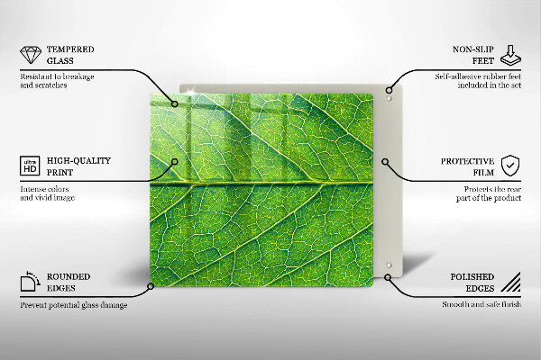 Skärbräda av glas Blad vener natur