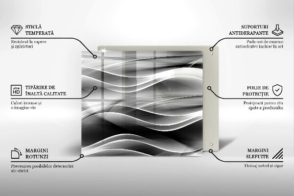 Skärbräda av glas Abstrakta röklinjer