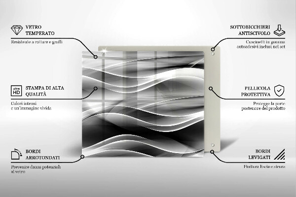 Skärbräda av glas Abstrakta röklinjer