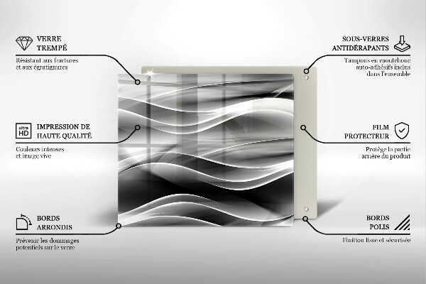 Skärbräda av glas Abstrakta röklinjer