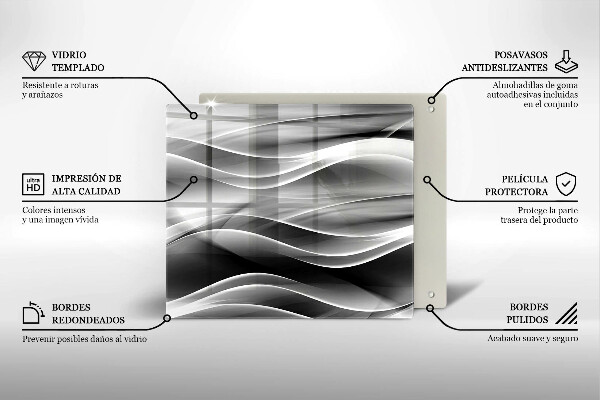 Skärbräda av glas Abstrakta röklinjer