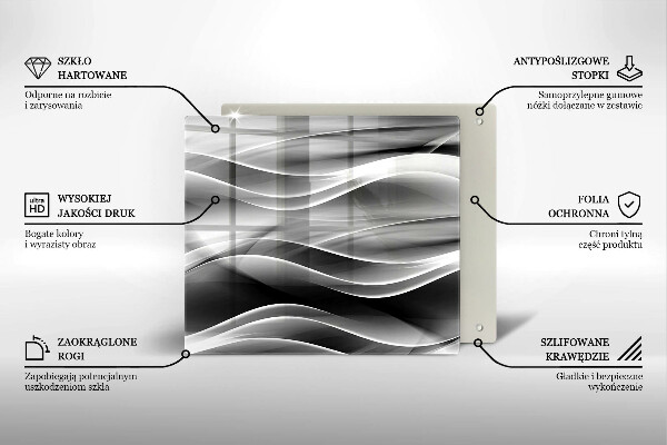 Skärbräda av glas Abstrakta röklinjer