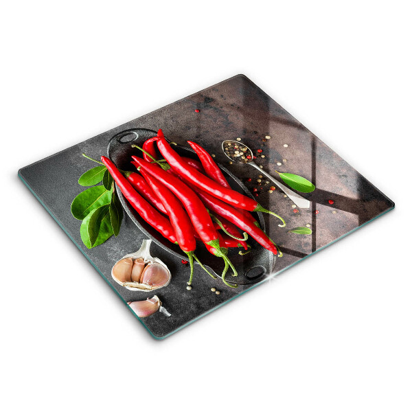 Skärbräda av glas Röd chilipeppar