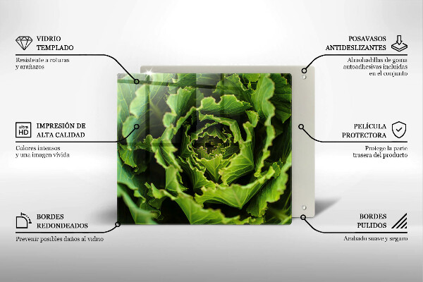 Skärbräda av glas Äter salladsblad
