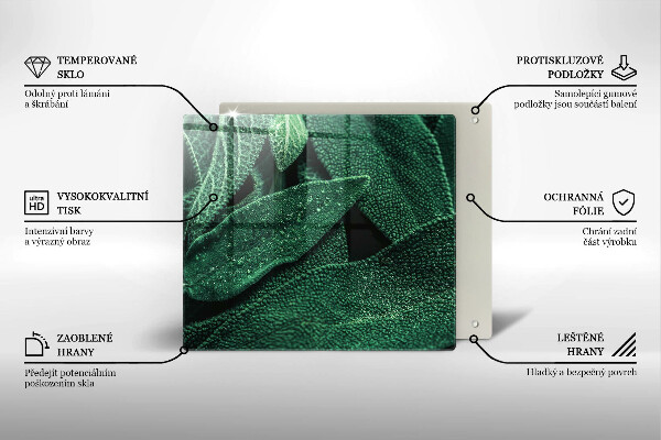 Skärbräda av glas Blad av växten