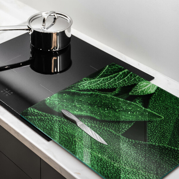 Skärbräda av glas Blad av växten