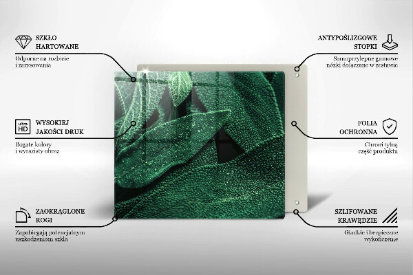 Skärbräda av glas Blad av växten
