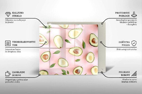 Skärbräda av glas Avokado mönster