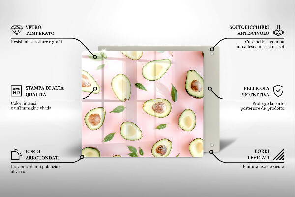 Skärbräda av glas Avokado mönster