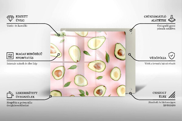 Skärbräda av glas Avokado mönster