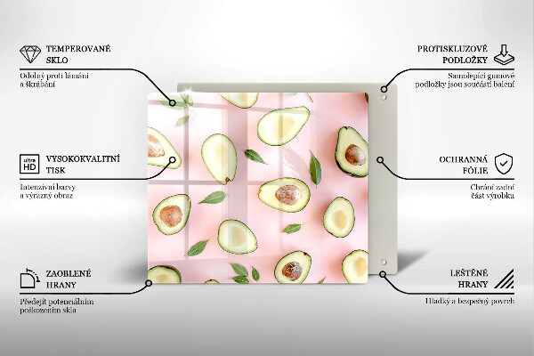 Skärbräda av glas Avokado mönster