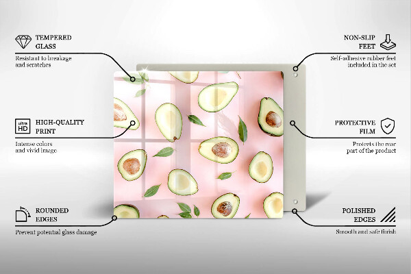 Skärbräda av glas Avokado mönster