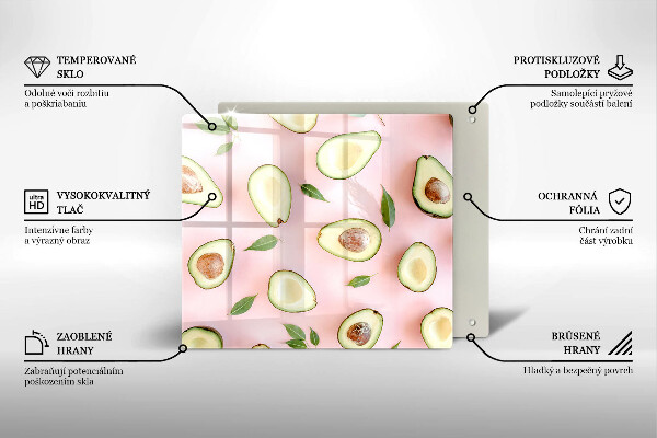 Skärbräda av glas Avokado mönster