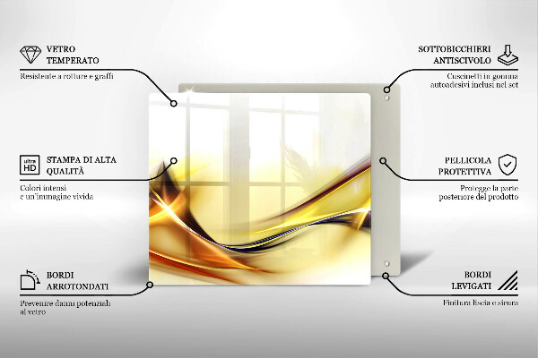 Skärbräda av glas Abstraktion ljusa linjer