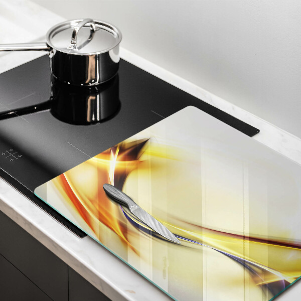 Skärbräda av glas Abstraktion ljusa linjer