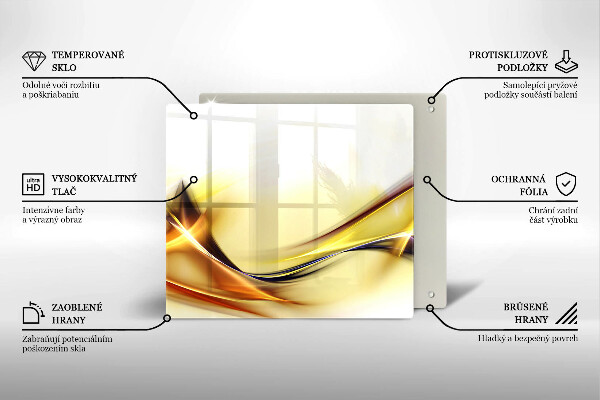 Skärbräda av glas Abstraktion ljusa linjer