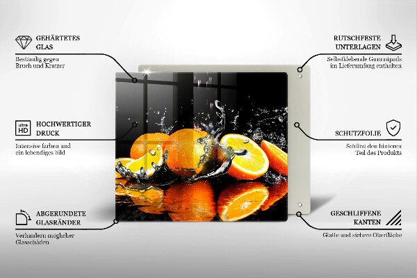 Skärbräda av glas Saftig orange frukt