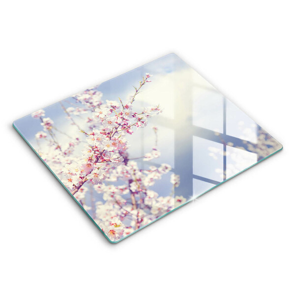 Skärbräda av glas Blommande träd