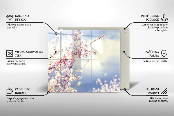 Skärbräda av glas Blommande träd
