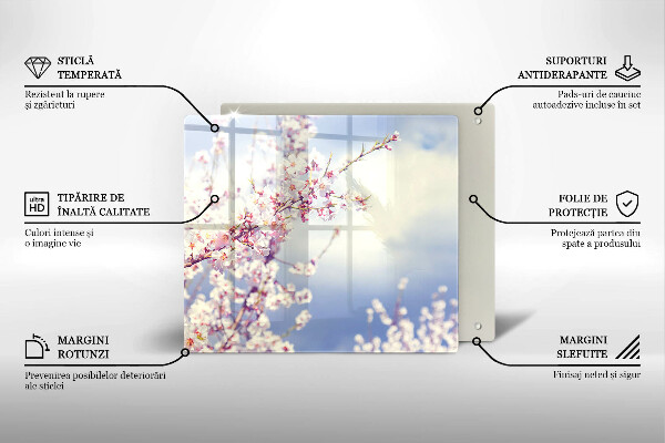 Skärbräda av glas Blommande träd