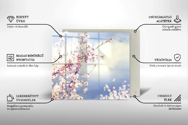 Skärbräda av glas Blommande träd
