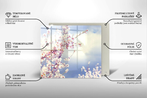Skärbräda av glas Blommande träd