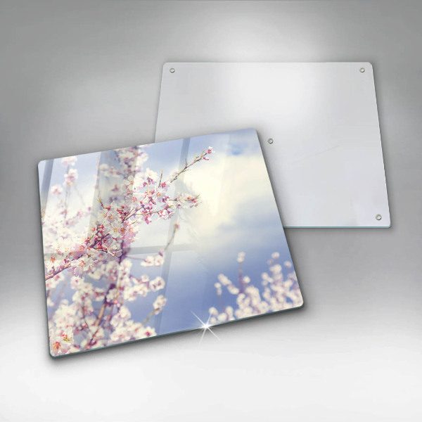 Skärbräda av glas Blommande träd