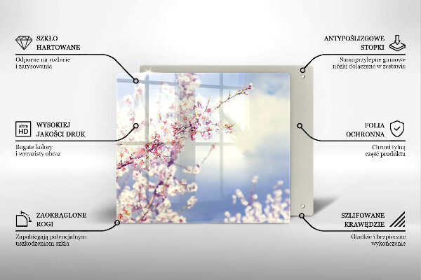 Skärbräda av glas Blommande träd