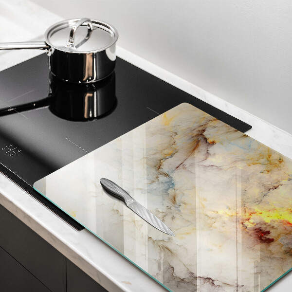 Skärbräda av glas Marmorstruktur med guld