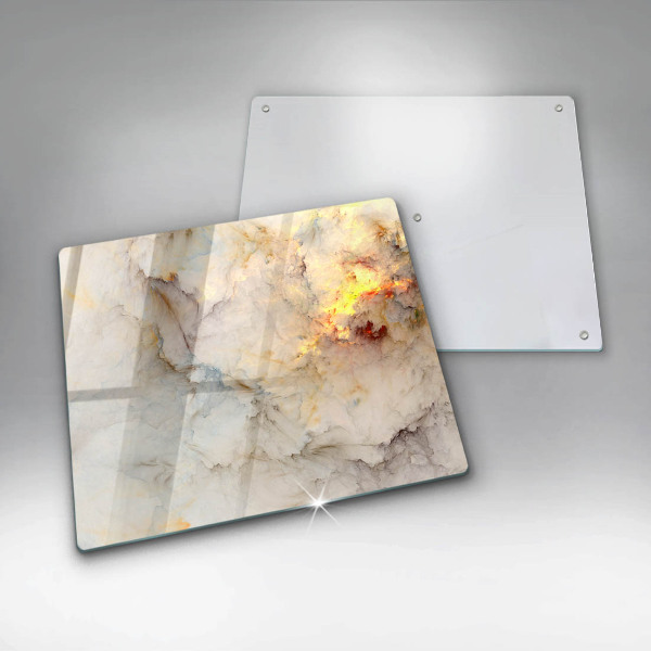 Skärbräda av glas Marmorstruktur med guld